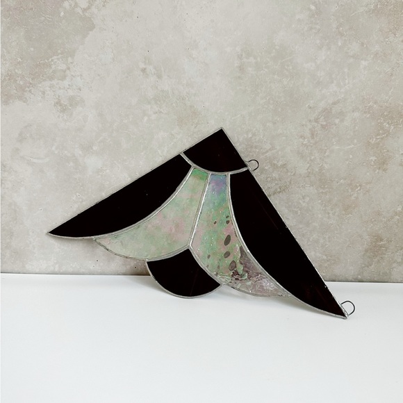 Purple stained glass window corner hang - Picture 4 of 4